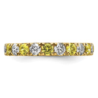 14k 1 1/5ct Lab Grown Dia VS/SI+ G+ & Cr Yellow Sapphire Eternity Band