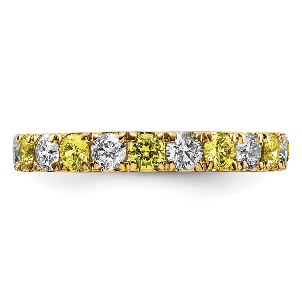 14k 1 1/5ct Lab Grown Dia VS/SI+ G+ & Cr Yellow Sapphire Comp Eternity Band