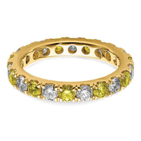 14k 1 1/5ct Lab Grown Dia VS/SI+ G+ & Cr Yellow Sapphire Eternity Band