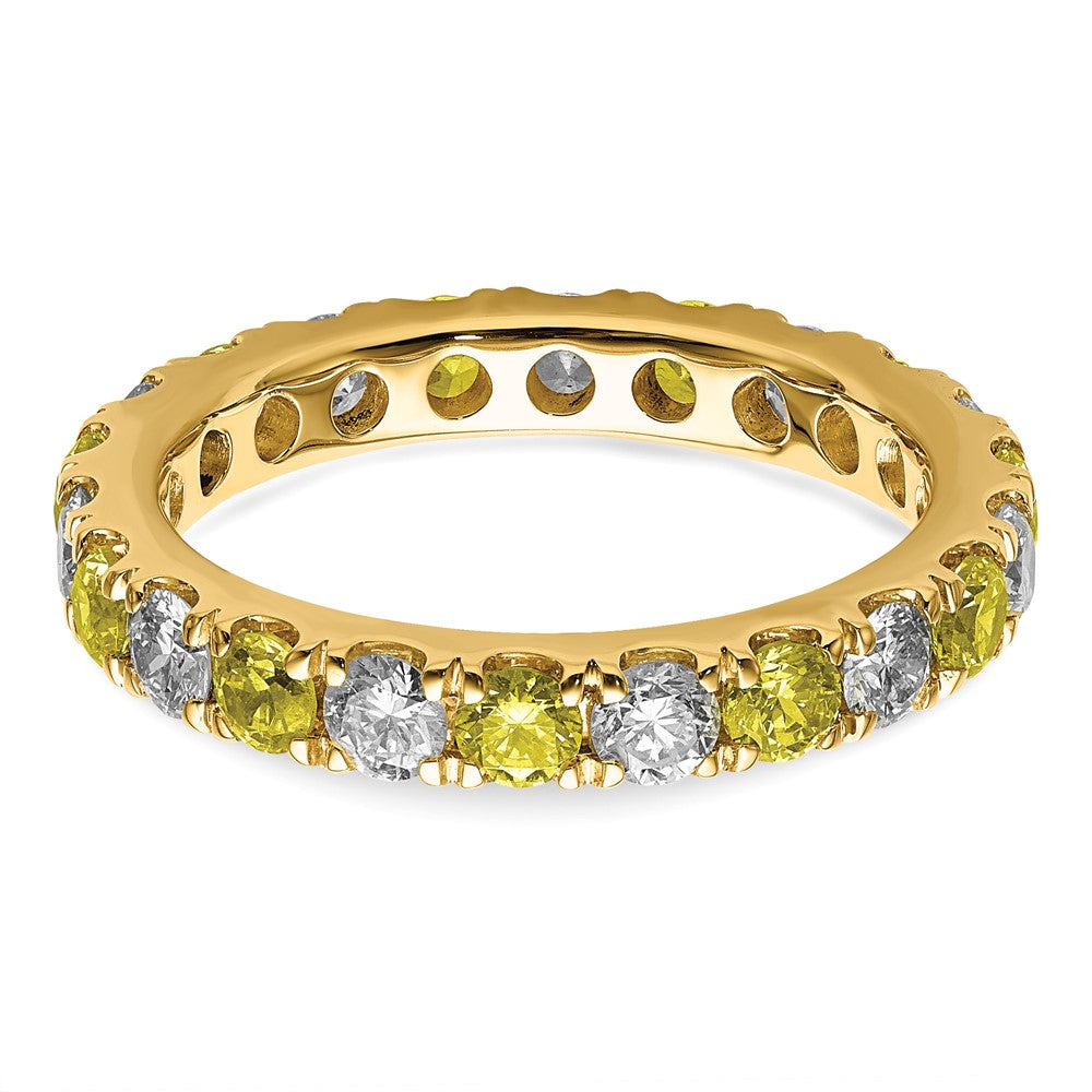 14k 1ct Lab Grown Dia VS/SI+ G+ & Cr Yellow Sapphire Size 4 Eternity Band