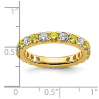 14k 1ct Lab Grown Dia VS/SI+ G+ & Cr Yellow Sapphire Size 5 Eternity Band