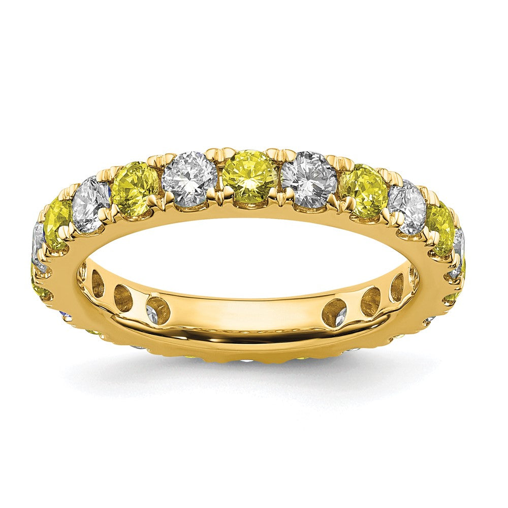 14k 1ct Lab Grown Dia VS/SI+ G+ & Cr Yellow Sapphire Size 4.5 Eternity Band