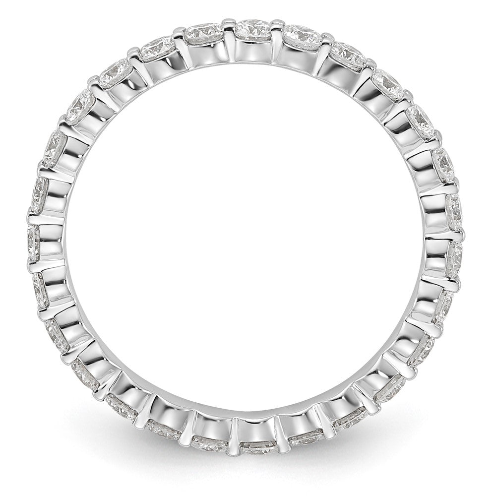 14k White Gold 1ct Lab Grown Diamond VS+ F+ Round Comp Eternity Band