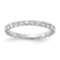 14k White Gold 1ct Lab Grown Diamond VS+ F+ Round Comp Eternity Band