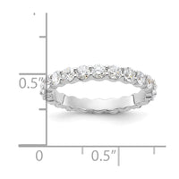 14k White Gold 1 1/2ct Lab Grown Diamond VS+ F+ Round Comp Eternity Band