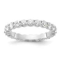 14k White Gold 1 1/2ct Lab Grown Diamond VS+ F+ Round Comp Eternity Band