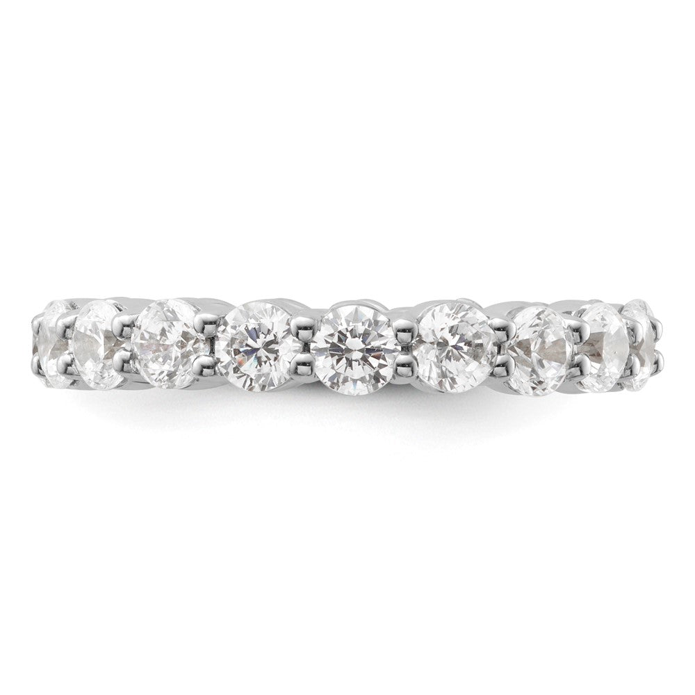 14k White Gold 2ct Lab Grown Diamond VS+ F+ Round Comp Eternity Band