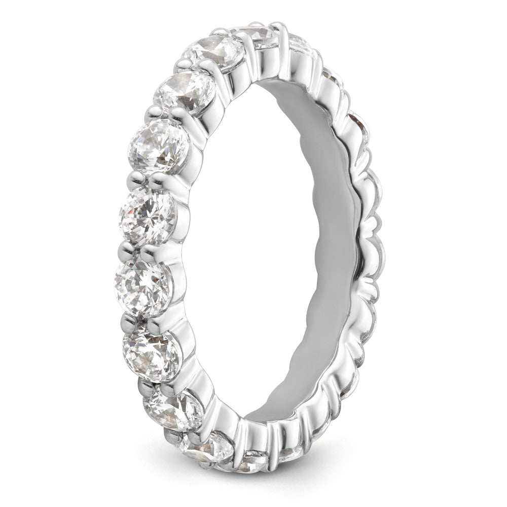 14k White Gold 2ct Lab Grown Diamond VS+ F+ Round Comp Eternity Band