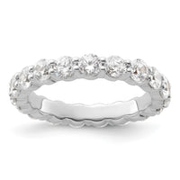 14k White Gold 2ct Lab Grown Diamond VS+ F+ Round Comp Eternity Band