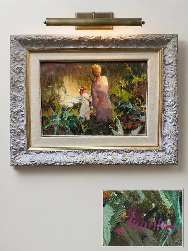 Exquisite vintage oil painting by renowned Spanish artist Capilla
