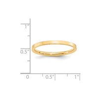 14KY 2mm Standard Flat Comfort Fit Band Size 9