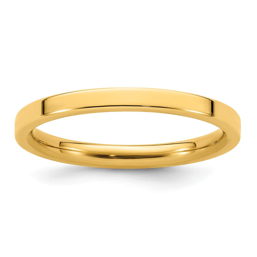 14KY 2mm Standard Flat Comfort Fit Band Size 8