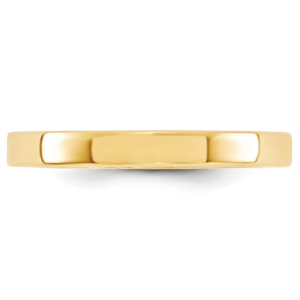 14KY 3mm Standard Flat Comfort Fit Band Size 7
