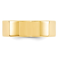 14KY 7mm Standard Flat Comfort Fit Band Size 8