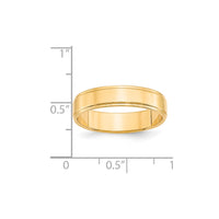 14KY 5mm Flat with Step Edge Band Size 8