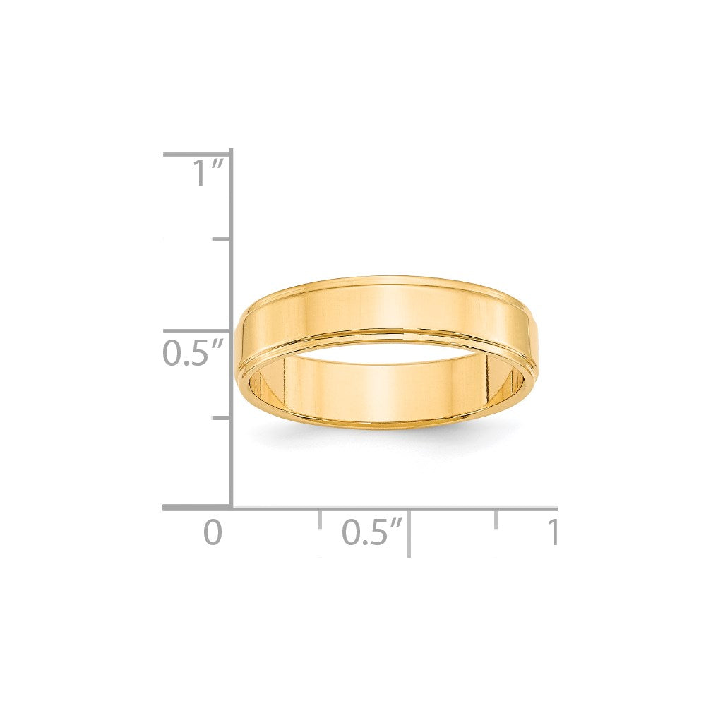 14KY 5mm Flat with Step Edge Band Size 14