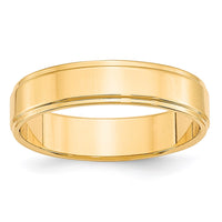 14KY 5mm Flat with Step Edge Band Size 6