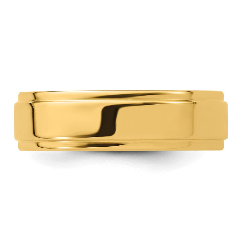 14KY 6mm Flat with Step Edge Band Size 12