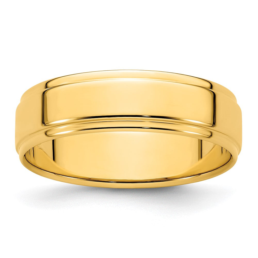 14KY 6mm Flat with Step Edge Band Size 7
