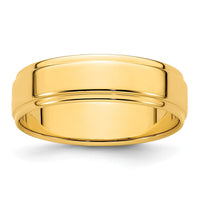 14KY 6mm Flat with Step Edge Band Size 9.5