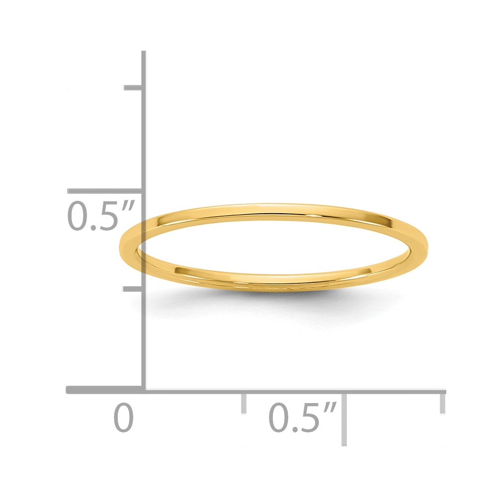 14KY 1mm LTW Flat Band Size 10.5