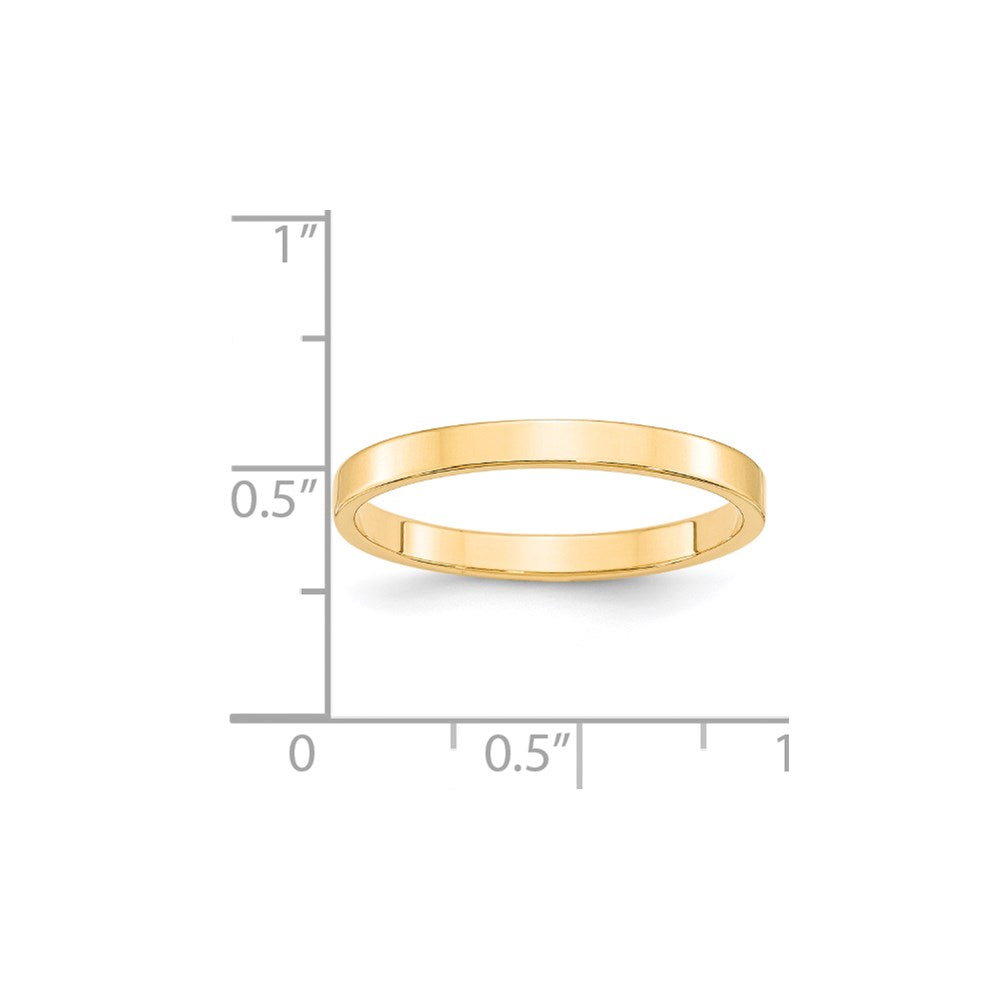 14KY 2.5mm LTW Flat Band Size 9