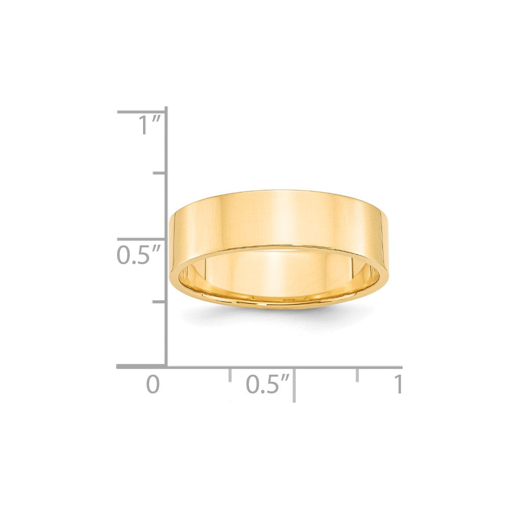 14KY 6mm LTW Flat Band Size 10.5