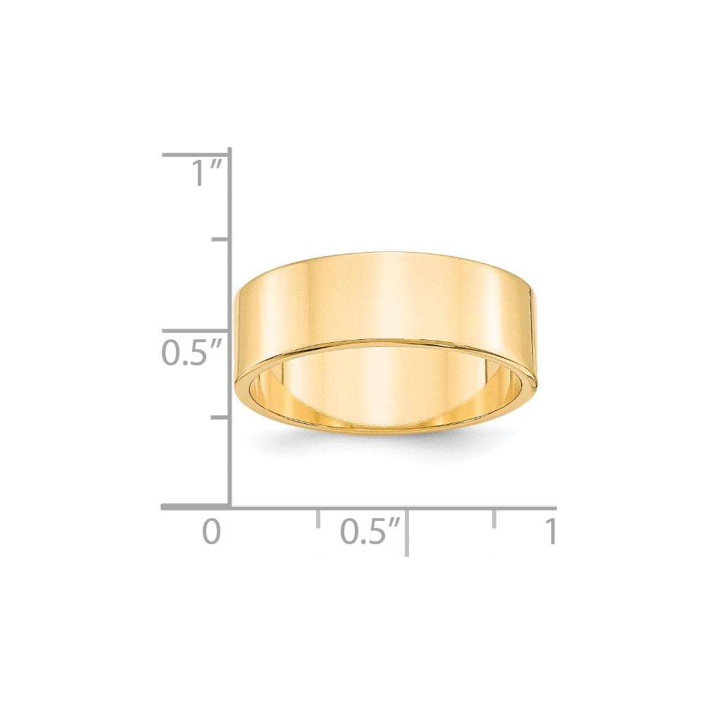 14KY 7mm LTW Flat Band Size 8