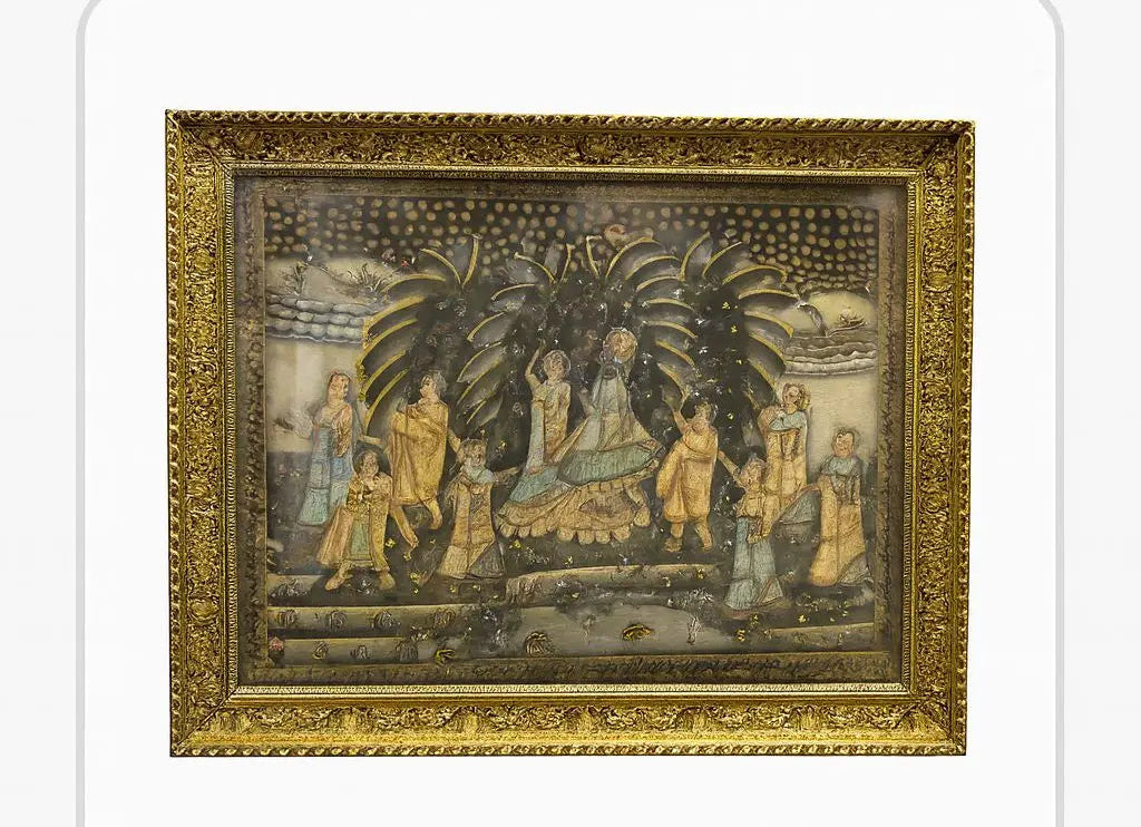 FRAMED FLORAL PAINTING SIZE 15" x 13"