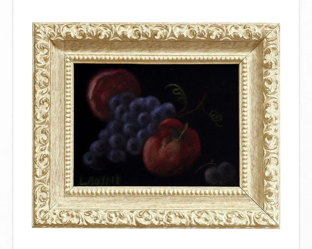 FRAMED TAPESTRY Traditional elephant scene Ornate gold frame Approx. 24" x 24"