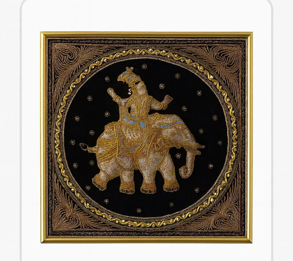 HANDWOVEN RUG Ornate floral and vine design Approx. 5' x 7'