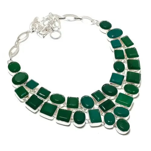 Faceted Zambian Emerald Gemstone Handmade Fashion Jewelry Necklace 18" SR 7183 ABC Jewelery