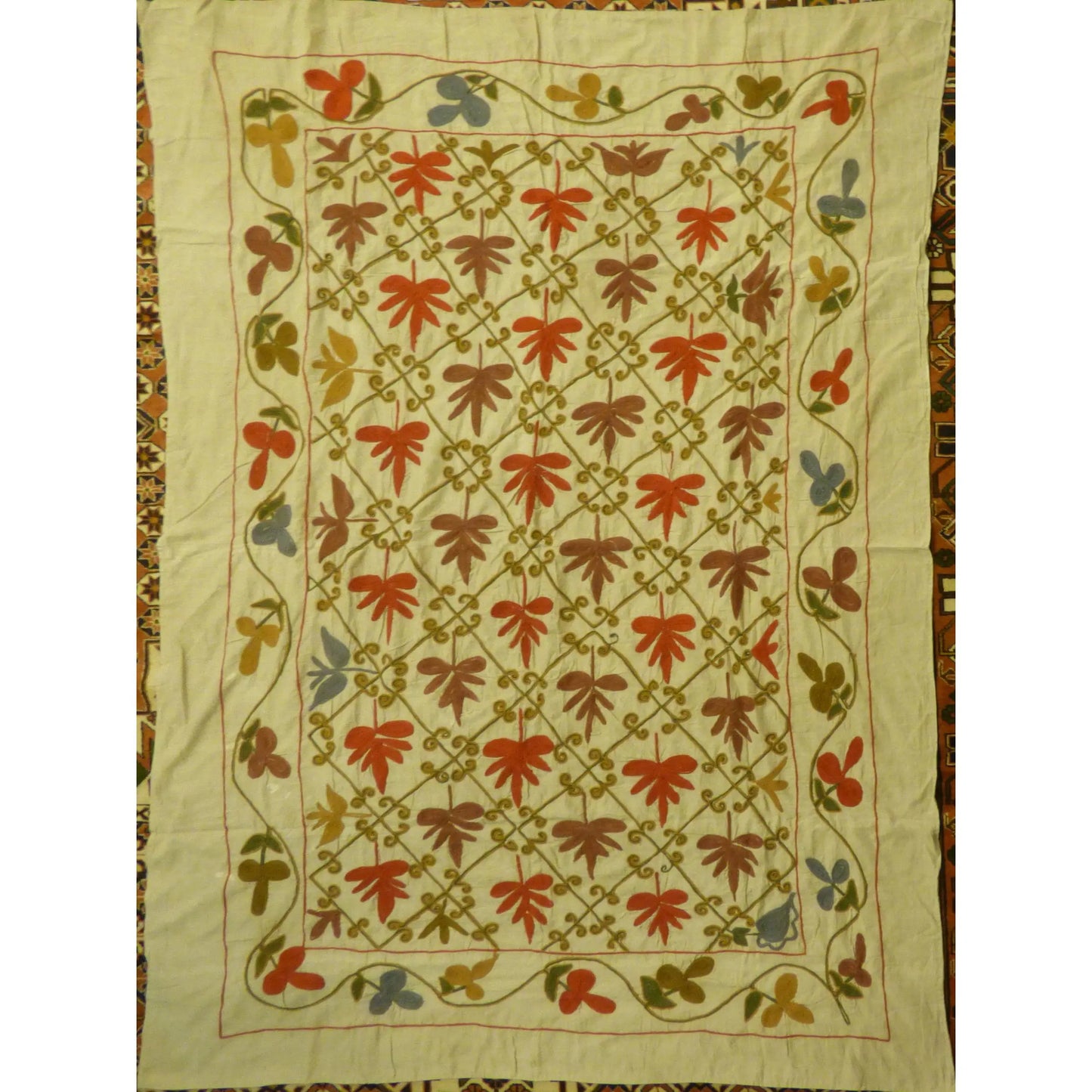 Fine Art Handmade Afghanistan Cotton Ready To Hang For Home Wall Art Decoration   72"  X  51" Panwd0004