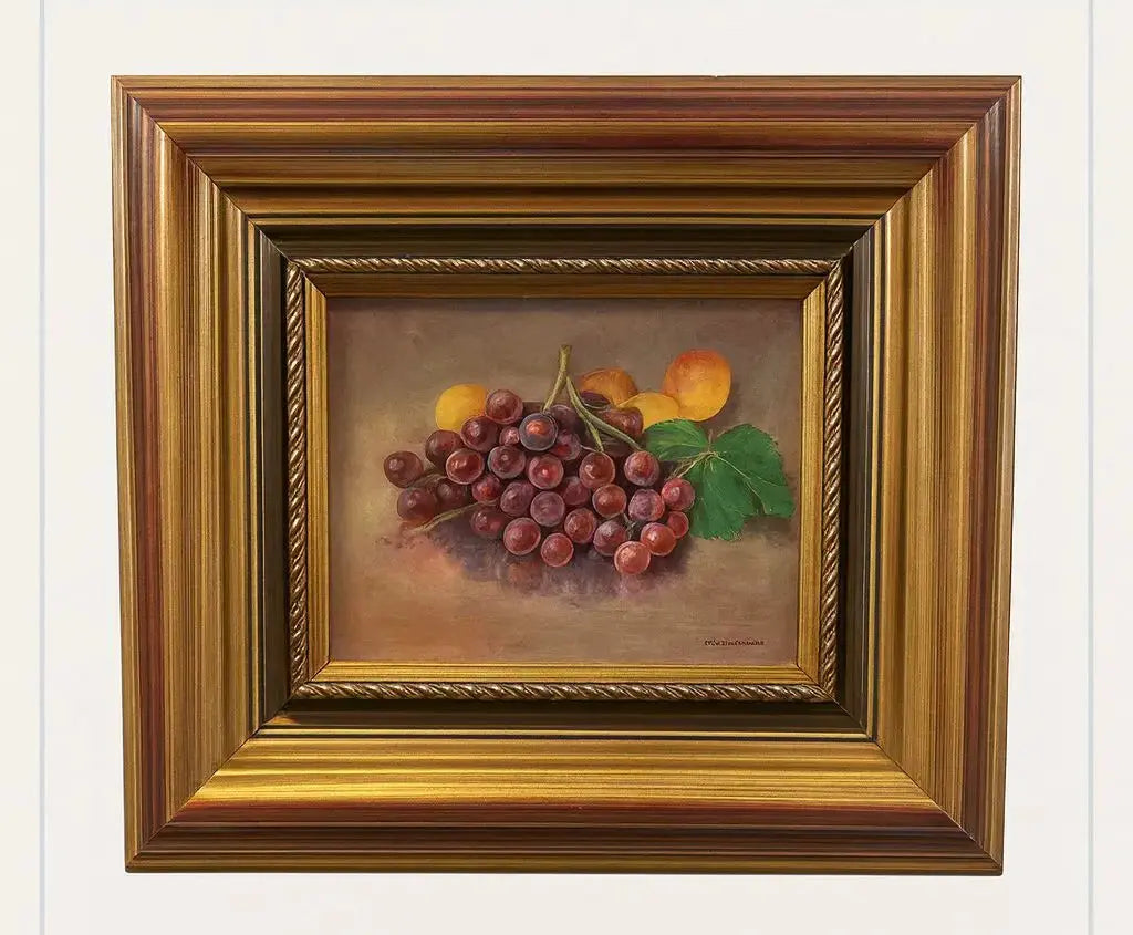 Framed Decorative Plate Framed circular painting in gold frame. Approx. 12" x 12"
