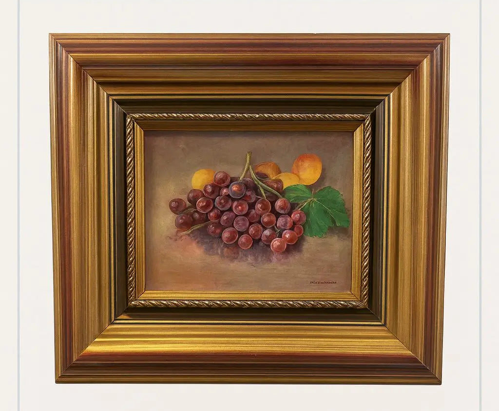 Framed Decorative Plate Framed circular painting in gold frame. Approx. 12" x 12"