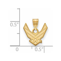 Sterling Silver Gold-pltd LogoArt U.S. Air Force Small Pendant
