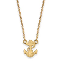 Sterling Silver Gold-pltd LogoArt US Naval Academy Sm Pendant Necklace