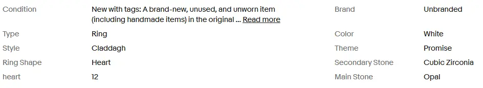 Gift New 925 Sterling Silver Irish Heart CZ Claddagh Promise Ring Christmas Gift ABC Jewelery