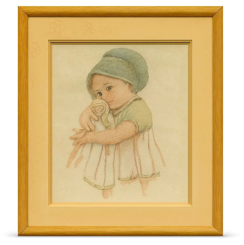 Miniature Horsebak Riders Art, Framed miniature artwork depcting several severin with like with -fashones, matted on ted an red fabric with ornate gold frame. Approx. 18" x 12"