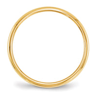 14KY 2mm Half-Round Wedding Band Size 4.5