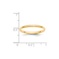 14KY 2mm Half-Round Wedding Band Size 4.5