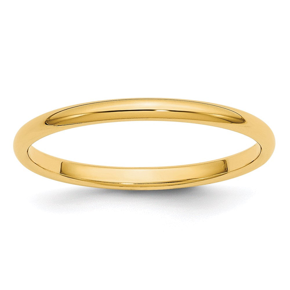 14KY 2mm Half-Round Wedding Band Size 4.5