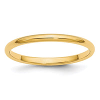 14KY 2mm Half Round Band Size 10