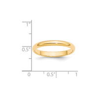 14KY 3mm Half-Round Wedding Band Size 11.5