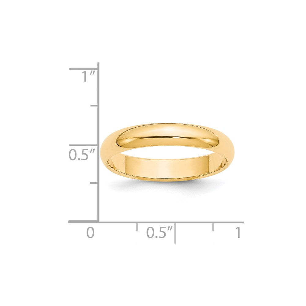 14KY 4mm Half-Round Wedding Band Size 11.5