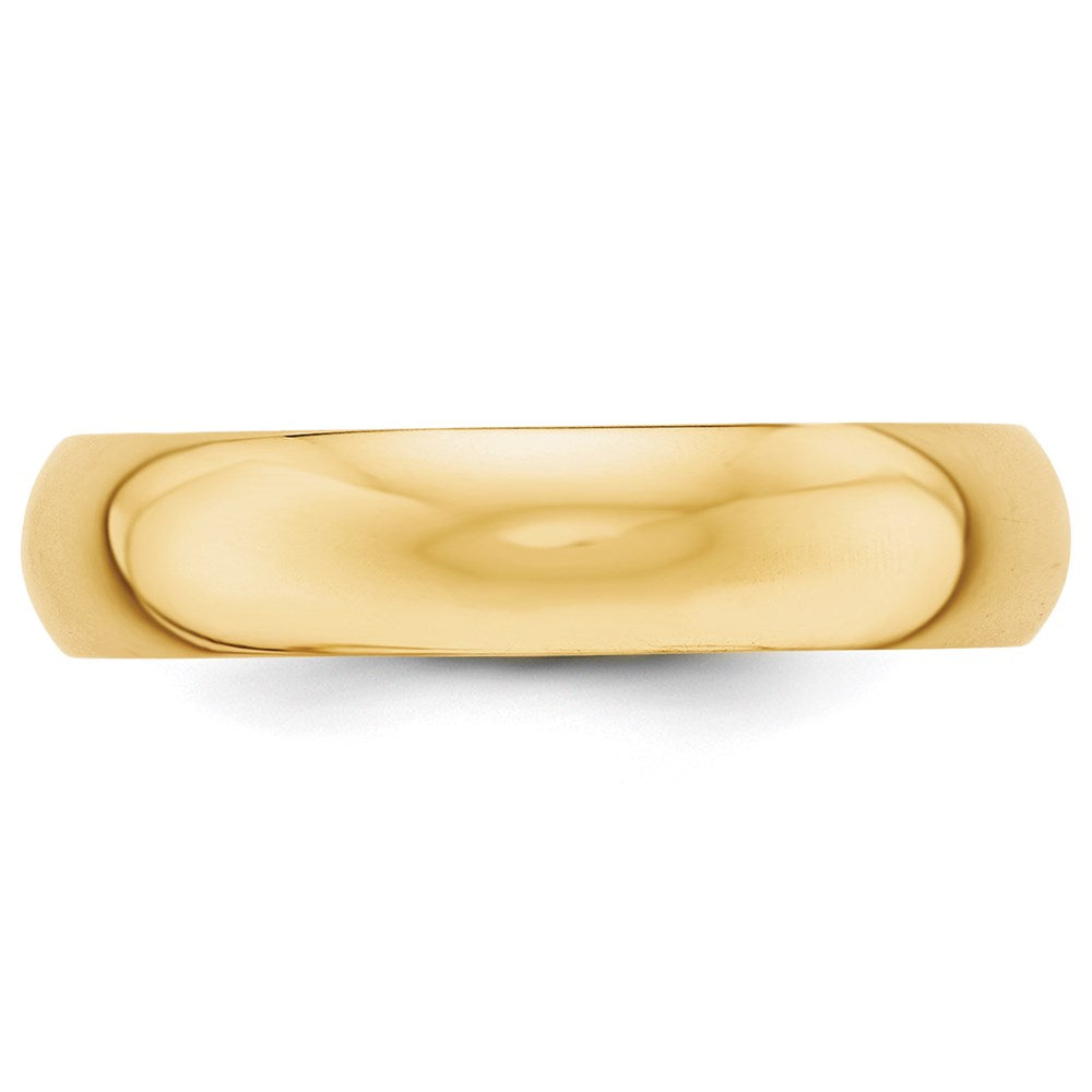 14KY 5mm Half-Round Wedding Band Size 11.5