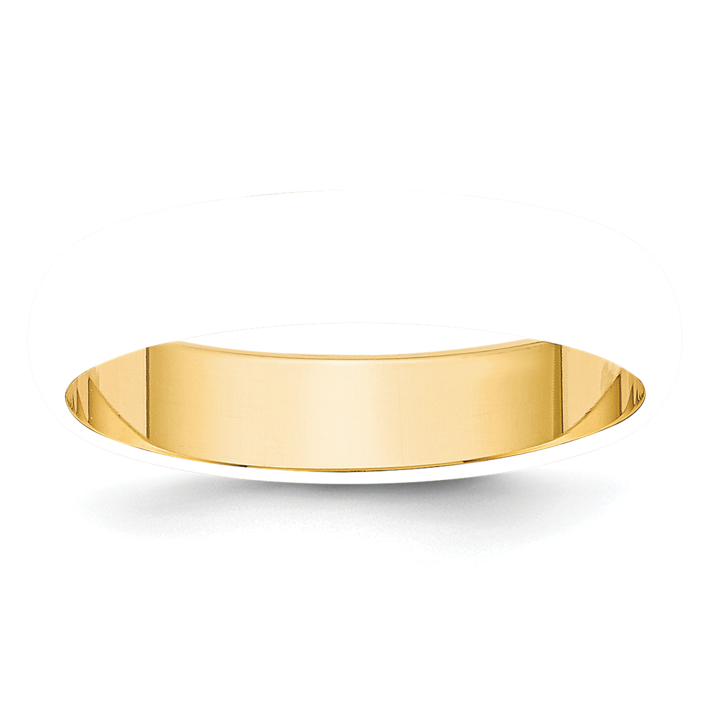 14KY 5mm Half-Round Wedding Band Size 10