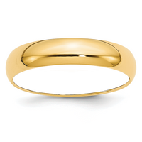 14KY 5mm Half-Round Wedding Band Size 10