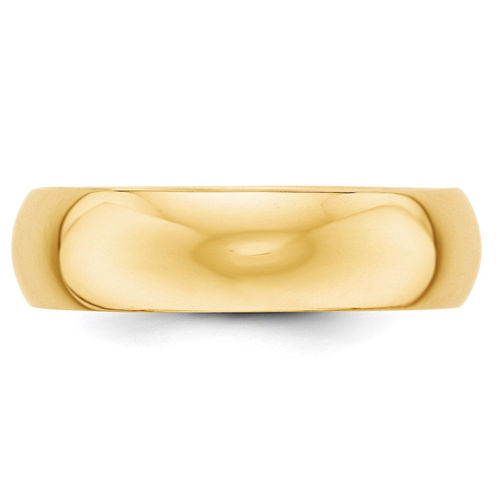 14KY 6mm Half-Round Wedding Band Size 10.5