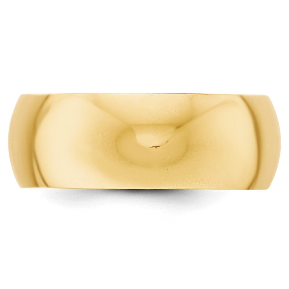 14KY 8mm Half-Round Wedding Band Size 12